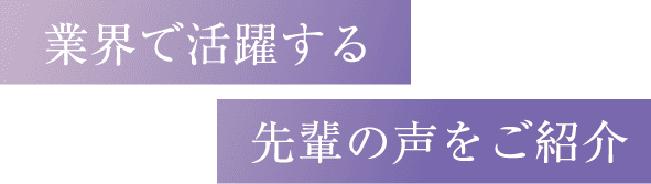 業界で活躍する先輩の声をご紹介