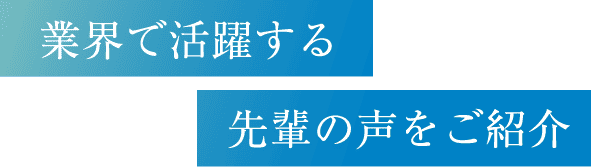 業界で活躍する先輩の声をご紹介
